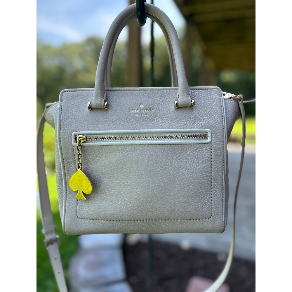 Kate Spade Chester Street  Allyn Bag Pebbled Leather Satchel Crossbody Lite Gray